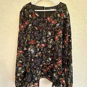 Madewell black floral top